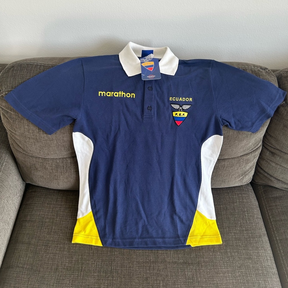 Marathon Authentic Ecuador National Team Futbol Soccer Polo Shirt Men’s Sz: M